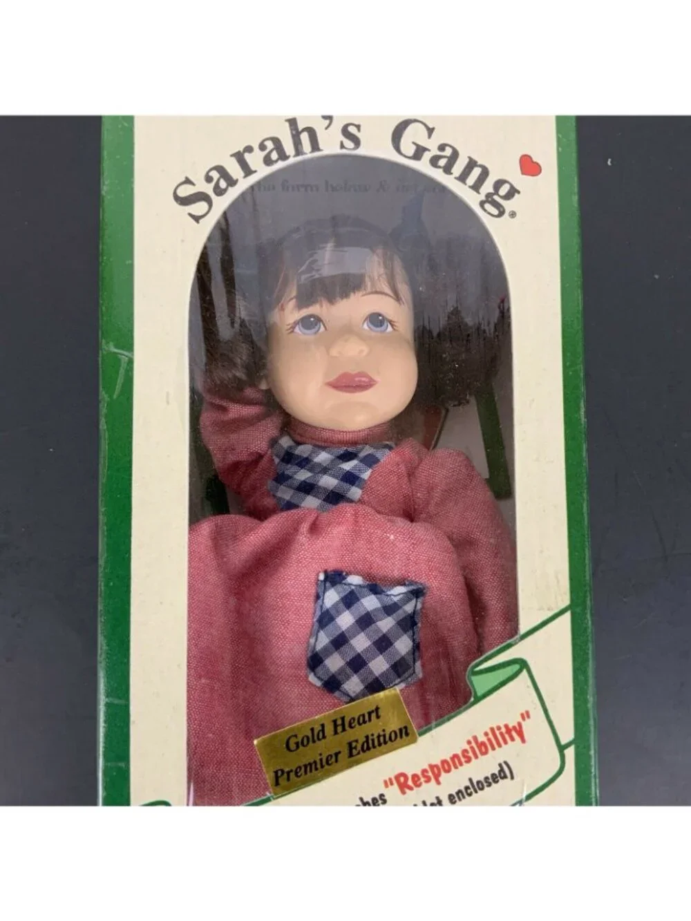 Sarahs Attic Katie 10 inch Doll Gold Heart Teaches Responsibility New Open Box